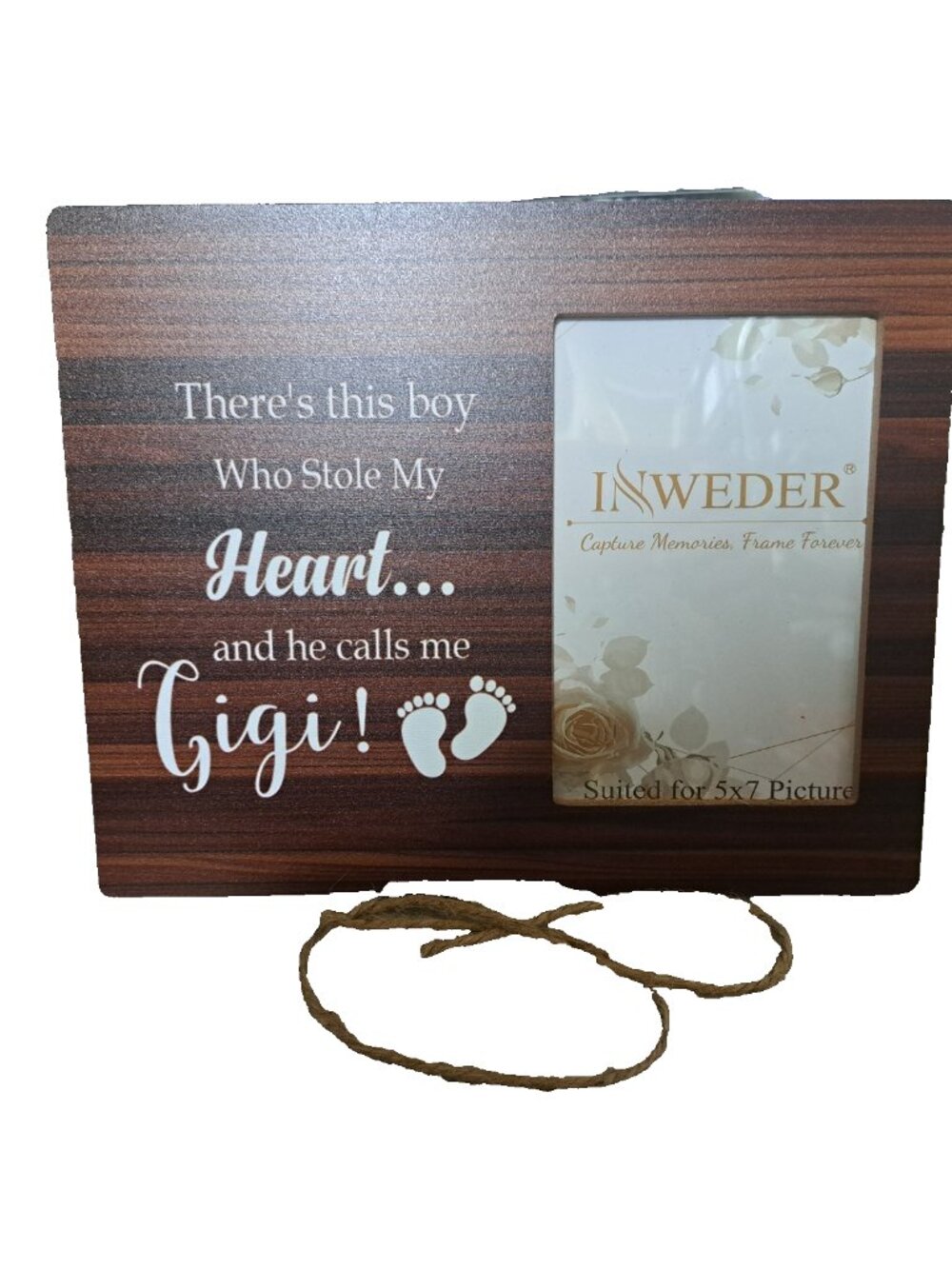 InWeder Photo Frame Boy Gigi Wooden Grandma Baby New